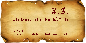 Winterstein Benjámin névjegykártya